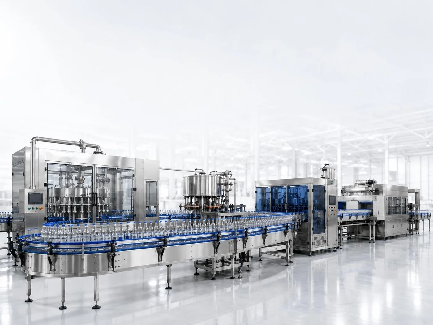 Representative complete water bottling equipment line